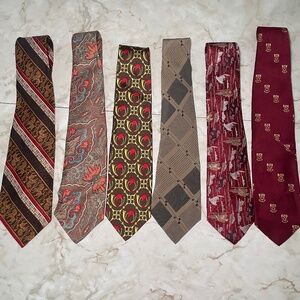 LOT of 6 Vintage Eric Ross & Co. Beverly Hills Neck Ties 4-5 inch width